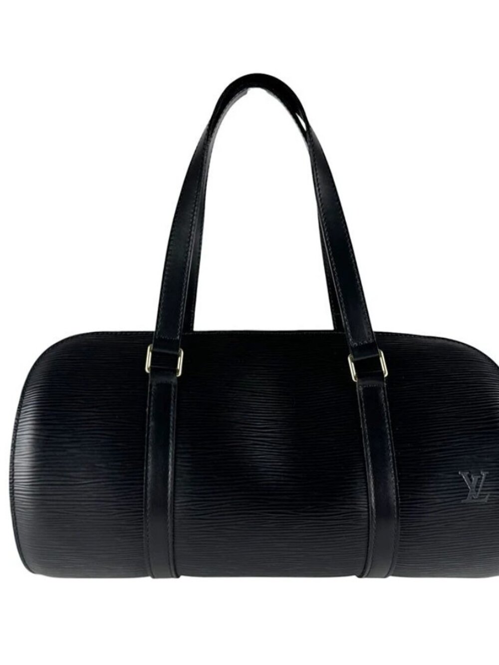 LOUIS VUITTON Epi Soufflot Handbag Black Leather